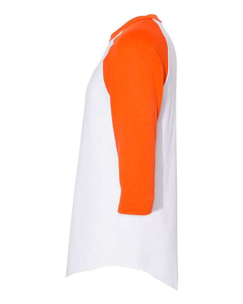 Augusta Sportswear Three-Quarter Raglan Sleeve Baseball Jersey 4420 White/ Orange