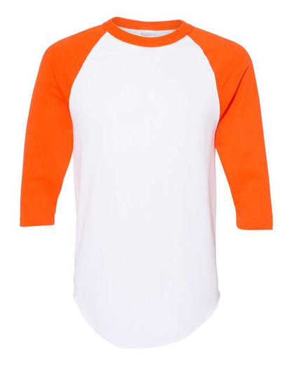 Augusta Sportswear Three-Quarter Raglan Sleeve Baseball Jersey 4420 White/ Orange