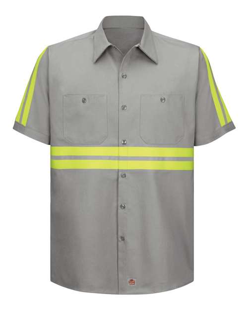 Red Kap Men's Tall Enhanced Visibility Short Sleeve Cotton Work Shirt SC40ET