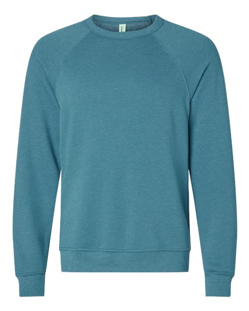 BELLA + CANVAS Sponge Fleece Raglan Crewneck Sweatshirt 3901 Custom Embroidered Business Logo