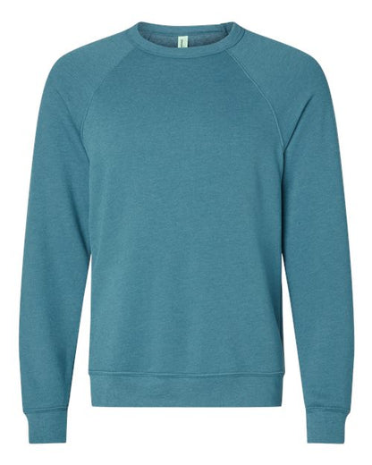 BELLA + CANVAS Sponge Fleece Raglan Crewneck Sweatshirt 3901 Custom Embroidered Business Logo