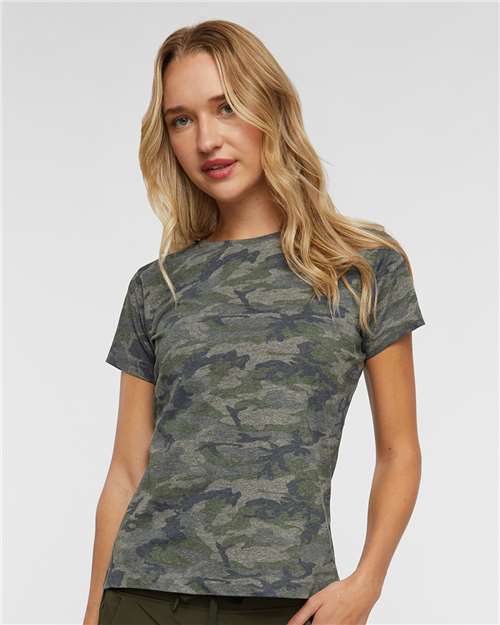 LAT Women's Fine Jersey Tee 3516 Vintage Camo