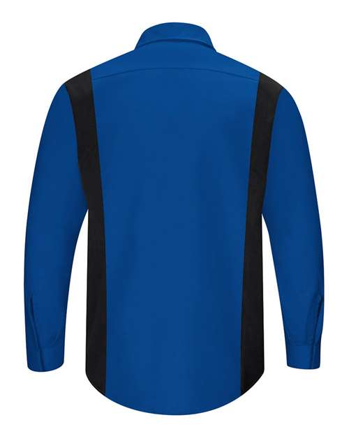 Custom EmbroideredRed Kap Men's Tall Performance Plus Long Sleeve Shirt with OilBlok Technology 7462 Royal Blue/ Black