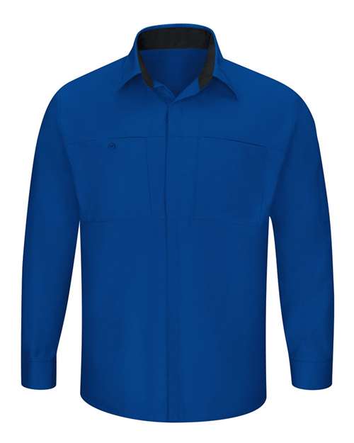 Red Kap Performance Plus Long Sleeve Shirt with OilBlok Technology - Tall Sizes SY32T Custom Embroidered Business Logo