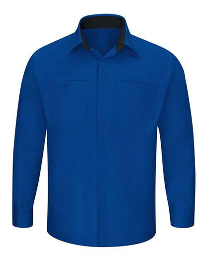 Red Kap Performance Plus Long Sleeve Shirt with OilBlok Technology - Tall Sizes SY32T Custom Embroidered Business Logo