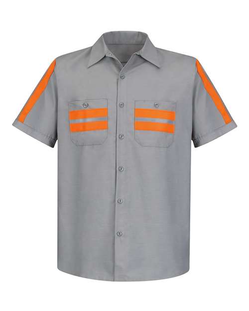 Red Kap Enhanced Visibility Industrial Work Shirt - Tall Sizes SP24ET Custom Embroidered Business Logo