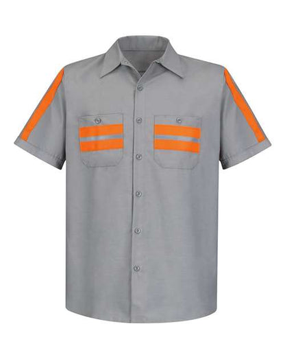Red Kap Enhanced Visibility Industrial Work Shirt - Tall Sizes SP24ET Custom Embroidered Business Logo