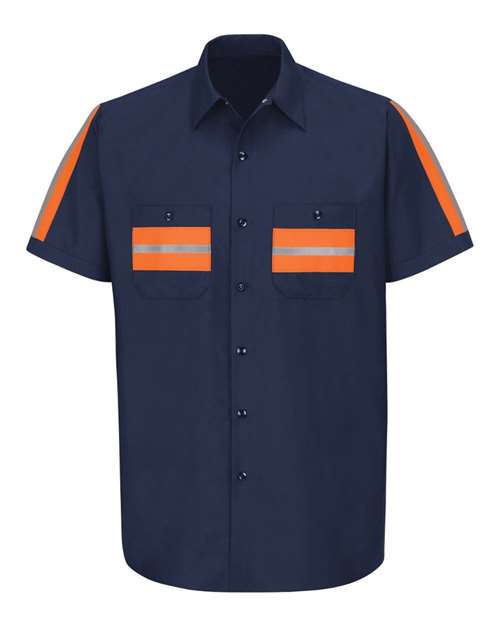 Red Kap Enhanced Visibility Industrial Work Shirt - Tall Sizes SP24ET Custom Embroidered Business Logo