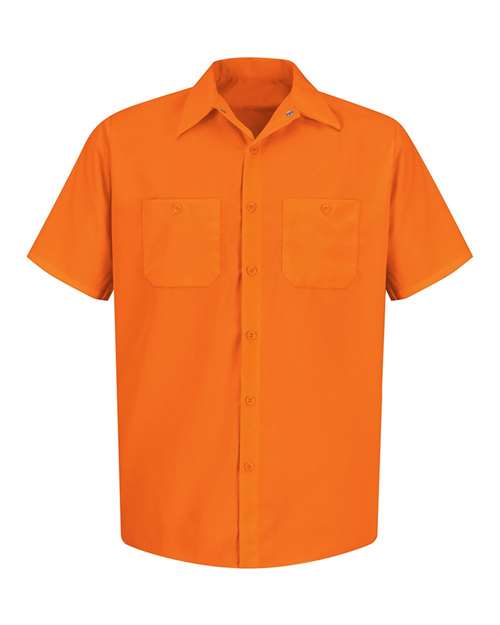 Red Kap High Visibility Safety Short Sleeve Work Shirt - Tall Sizes SS24HVT Custom Embroidered Business Logo