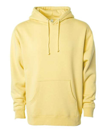 Independent Trading Co. Heavyweight Hooded Sweatshirt IND4000 Light Yellow Custom Embroidered Business Logo