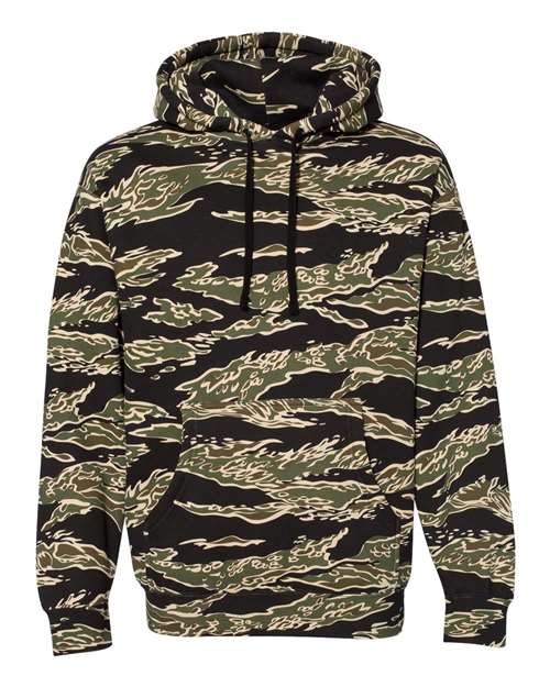 Independent Trading Co. Heavyweight Hooded Sweatshirt IND4000 Tiger Camo Custom Embroidered Business Logo