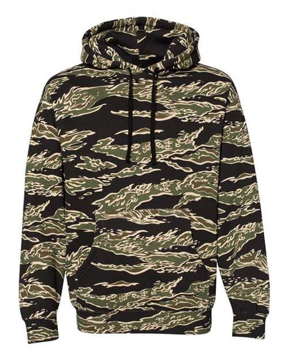 Independent Trading Co. Heavyweight Hooded Sweatshirt IND4000 Tiger Camo Custom Embroidered Business Logo
