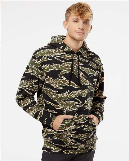 Custom Embroidered  Independent Trading Co. Heavyweight Hooded Sweatshirt IND4000 Tiger Camo