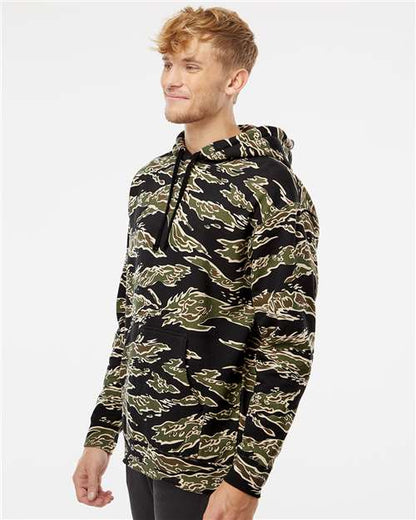 Independent Trading Co. Heavyweight Hooded Sweatshirt IND4000 Tiger Camo Custom Embroidered Business Logo
