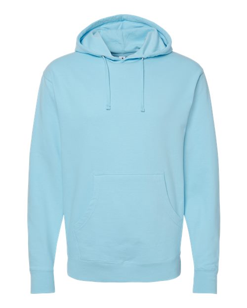 Independent Trading Co. Midweight Hooded Sweatshirt SS4500 Blue Aqua Custom Embroidered Business Logo