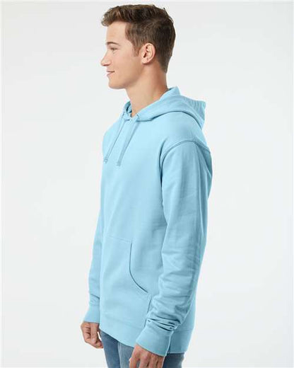 Independent Trading Co. Midweight Hooded Sweatshirt SS4500 Blue Aqua Custom Embroidered Business Logo