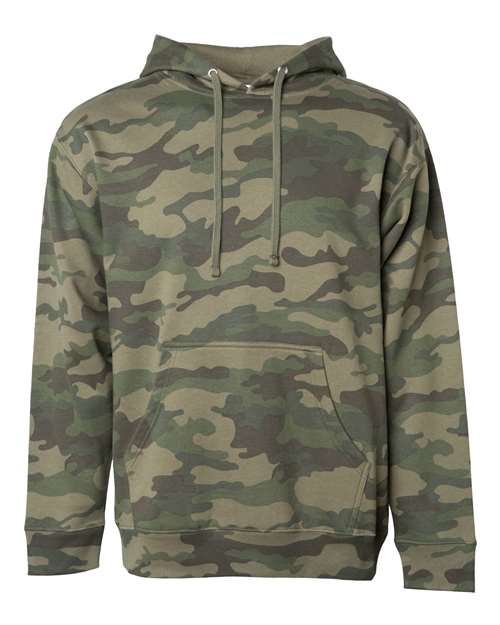 Independent Trading Co. Midweight Hooded Sweatshirt SS4500 Forest Camo Custom Embroidered Business Logo