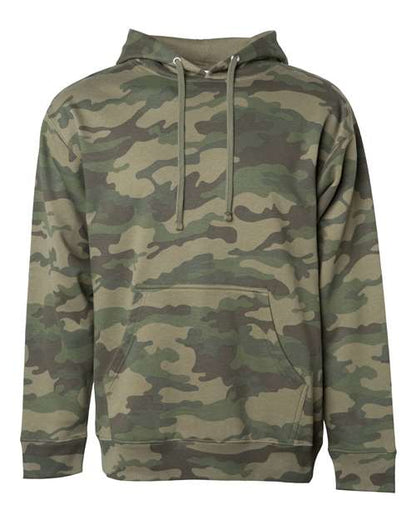 Independent Trading Co. Midweight Hooded Sweatshirt SS4500 Forest Camo Custom Embroidered Business Logo