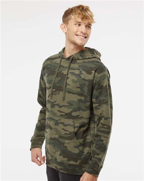 Independent Trading Co. Midweight Hooded Sweatshirt SS4500 Forest Camo Custom Embroidered Business Logo