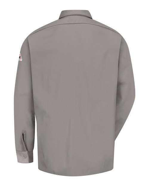 Custom EmbroideredBulwark Men's Work Shirt - EXCEL FR ComforTouch 7510 Grey
