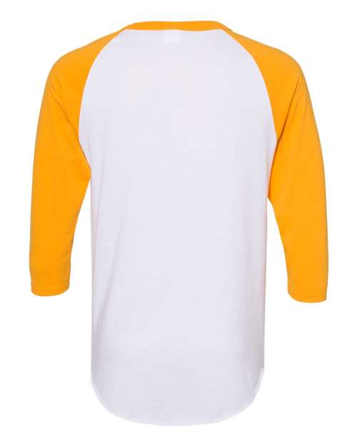 Augusta Sportswear Three-Quarter Raglan Sleeve Baseball Jersey 4420 White/ Gold