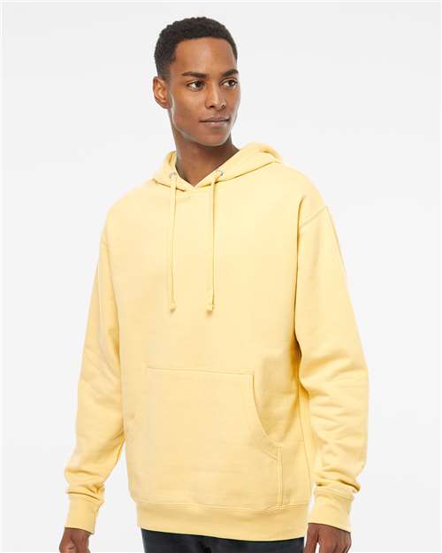 Custom Embroidered  Independent Trading Co. Midweight Hooded Sweatshirt SS4500 Light Yellow