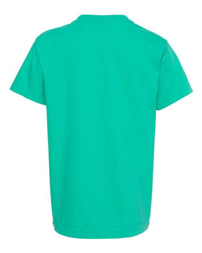 Comfort Colors Garment-Dyed Youth Heavyweight T-Shirt 9018 Island Green Custom Embroidered Business Logo