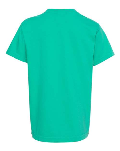 Comfort Colors Garment-Dyed Youth Heavyweight T-Shirt 9018 Ice Blue Custom Embroidered Business Logo