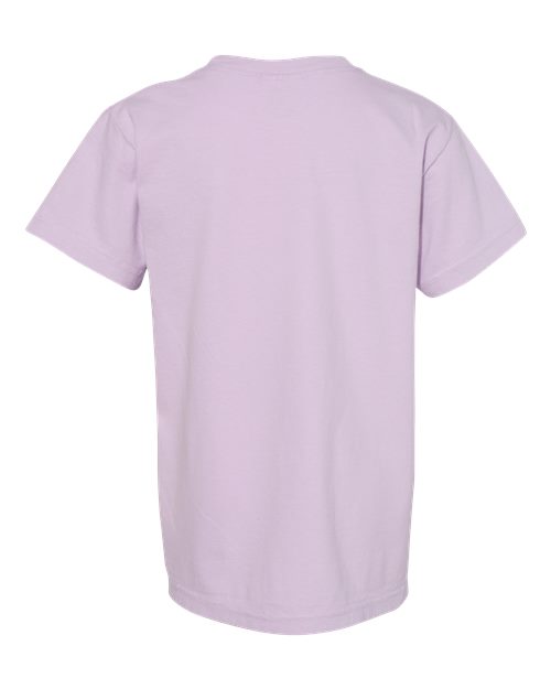 Comfort Colors Garment-Dyed Youth Heavyweight T-Shirt 9018 Neon Pink Custom Embroidered Business Logo