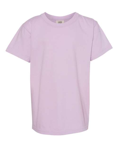Comfort Colors Garment-Dyed Youth Heavyweight T-Shirt 9018 Orchid Custom Embroidered Business Logo