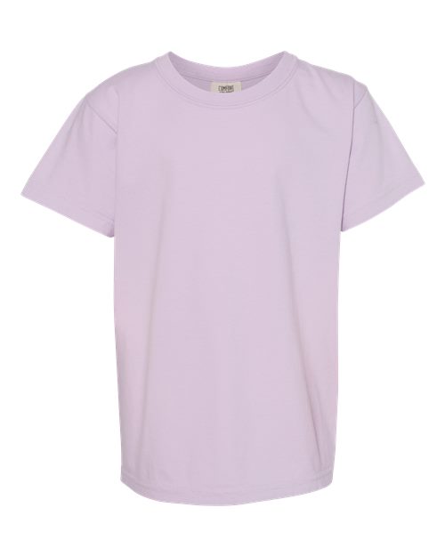 Comfort Colors Garment-Dyed Youth Heavyweight T-Shirt 9018 Neon Pink Custom Embroidered Business Logo