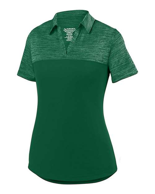 Custom EmbroideredAugusta Sportswear Women's Shadow Tonal Heather Polo 6616 Dark Green