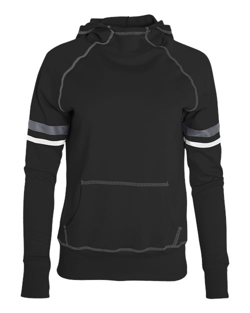 Custom EmbroideredAugusta Sportswear Girls' Spry Hooded Sweatshirt 7544 Black/ White/ Carbon