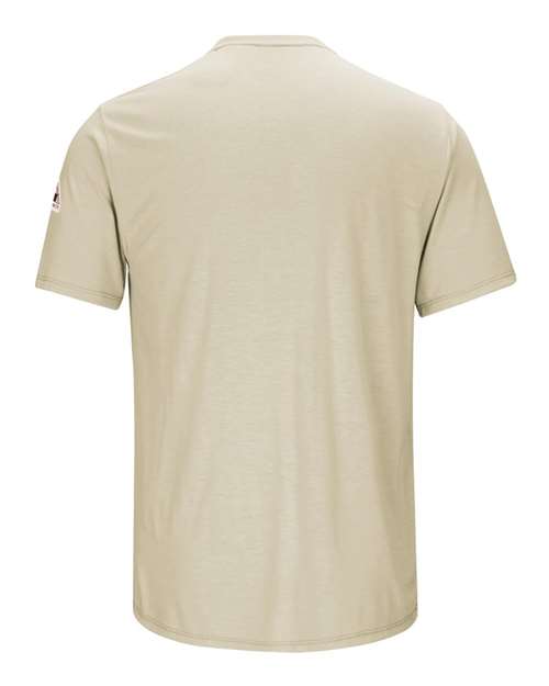 Custom EmbroideredBulwark Men's FR Lightweight Pocket T-Shirt 7545 Khaki