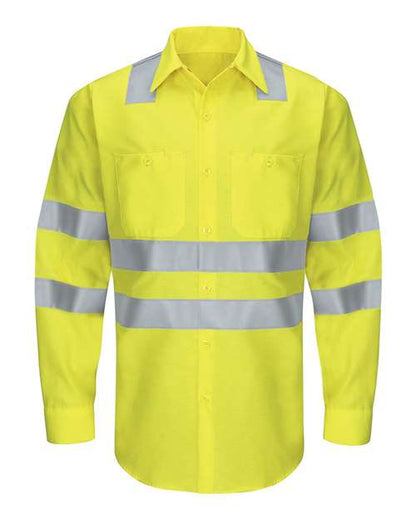 Red Kap Long Sleeve Automotive Crew Shirt - Tall Sizes SY10T Custom Embroidered Business Logo