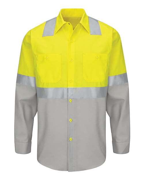 Red Kap Men's Tall Enhanced & Hi-Visibility Long Sleeve Work Shirt SY14T