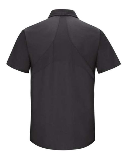 Custom EmbroideredRed Kap Men's Mimix Short Sleeve Work Shirt 7564 Black