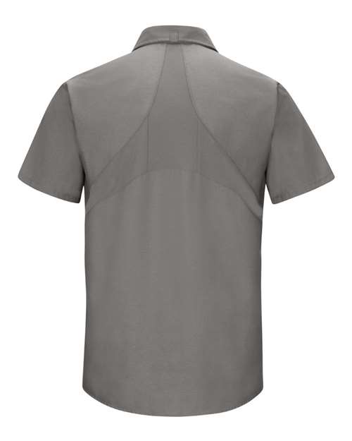 Custom EmbroideredRed Kap Men's Mimix Short Sleeve Work Shirt 7564 Grey
