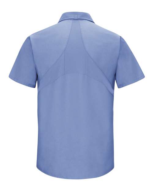 Custom EmbroideredRed Kap Men's Mimix Short Sleeve Work Shirt 7564 Light Blue