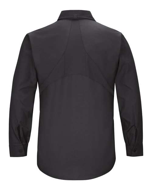 Custom EmbroideredRed Kap Men's Tall Mimix Long Sleeve Work Shirt 7569 Black