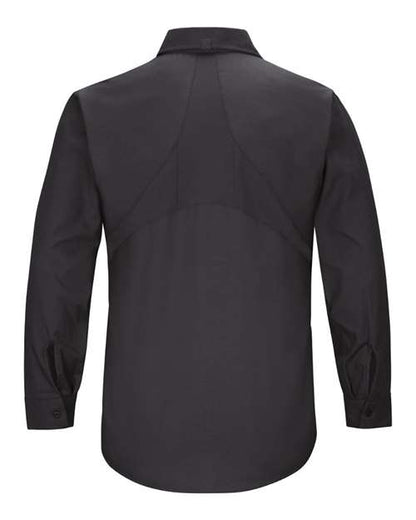 Custom EmbroideredRed Kap Men's Tall Mimix Long Sleeve Work Shirt 7569 Black
