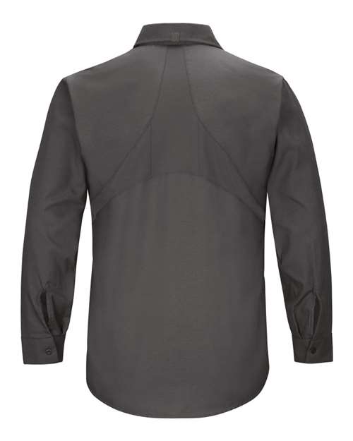 Custom EmbroideredRed Kap Men's Tall Mimix Long Sleeve Work Shirt 7569 Charcoal