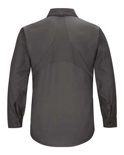 Custom EmbroideredRed Kap Men's Tall Mimix Long Sleeve Work Shirt 7569 Charcoal