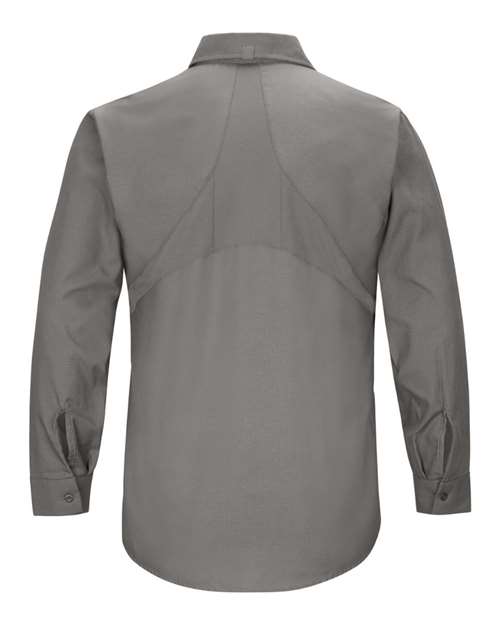 Custom EmbroideredRed Kap Men's Tall Mimix Long Sleeve Work Shirt 7569 Grey