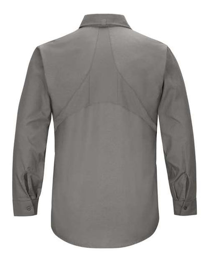 Custom EmbroideredRed Kap Men's Tall Mimix Long Sleeve Work Shirt 7569 Grey
