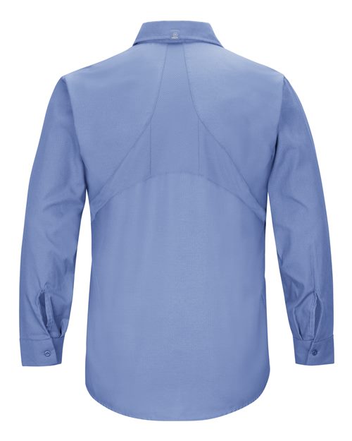 Custom EmbroideredRed Kap Men's Tall Mimix Long Sleeve Work Shirt 7569 Light Blue