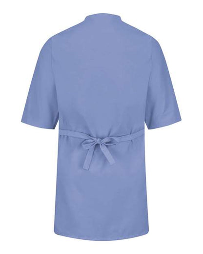 Custom EmbroideredRed Kap Men's Collarless Butcher Wrap 7572 Light Blue