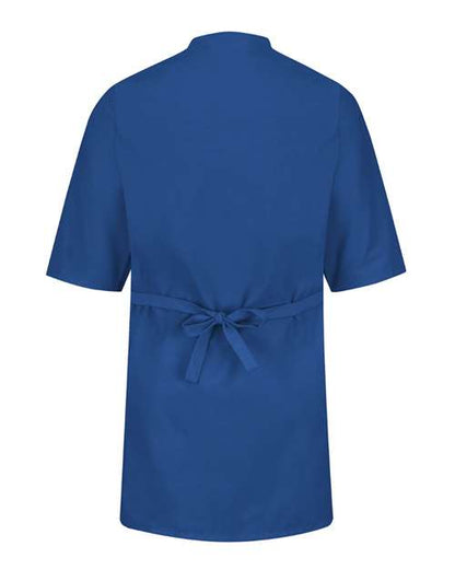 Custom EmbroideredRed Kap Men's Collarless Butcher Wrap 7572 Royal Blue