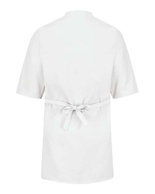 Custom EmbroideredRed Kap Men's Collarless Butcher Wrap 7572 White