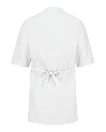 Custom EmbroideredRed Kap Men's Collarless Butcher Wrap 7572 White
